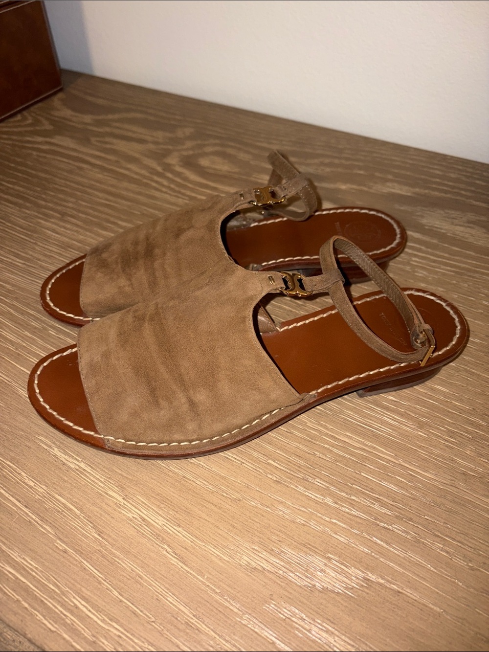 Tory Burch Women’s Brown Suede Slingback Sandals